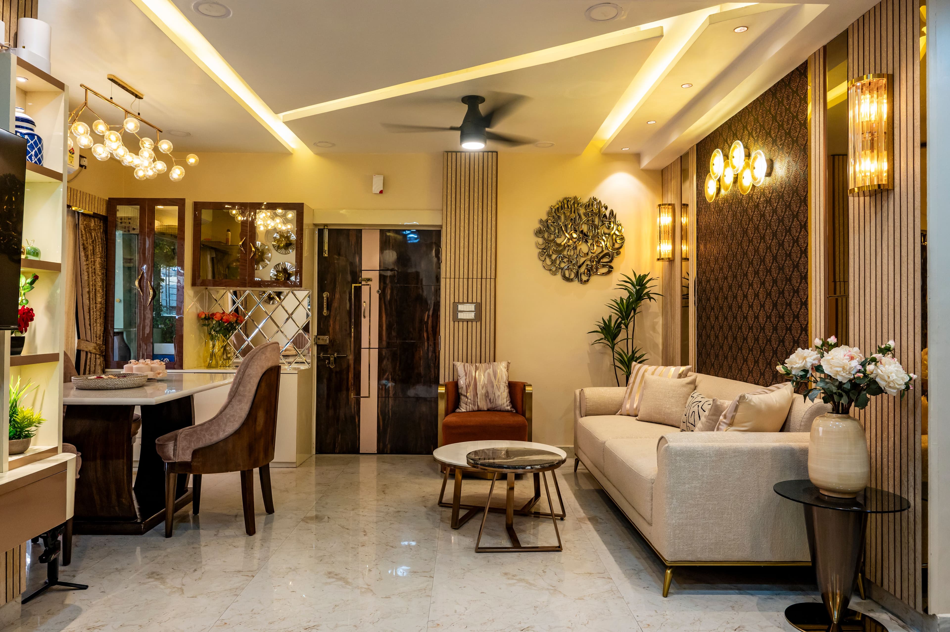 Calm living room with natural light and soft textures